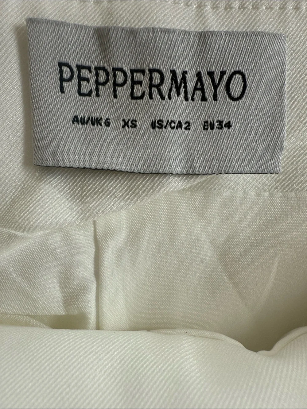 Peppermayo Mirna Micro Skort Cream Low Rise Mini Skirt Y2K Minimalist Size XS